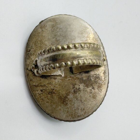 Vintage Statement Ring Tibetan Coral & Turquoise Inlay Handcrafted Tribal Sz6.75 - Picture 10 of 13